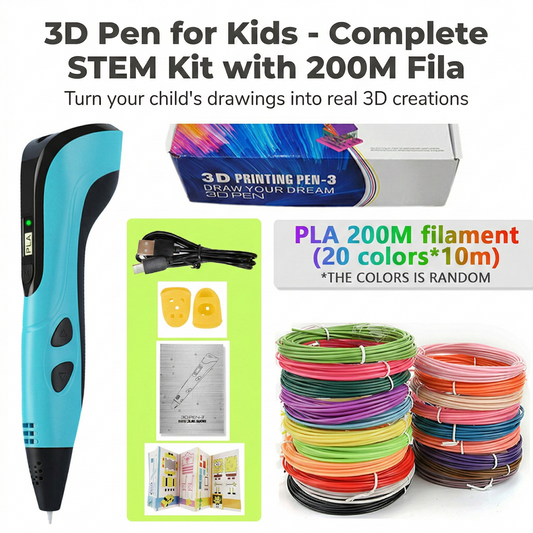 3D Pen for Kids - Complete STEM Kit with 200M Filament USB-C
