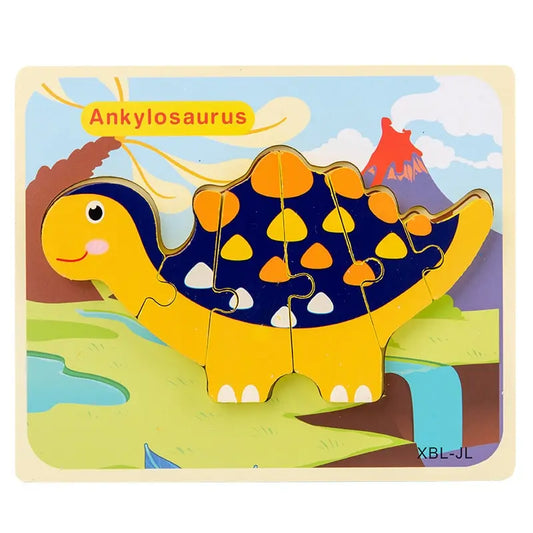 3D Cartoon Dinosaur Wooden Puzzle