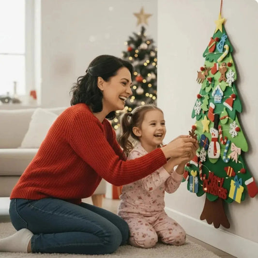 Felt Christmas Tree – 95cm – 26 Decoration Pieces + GIFT