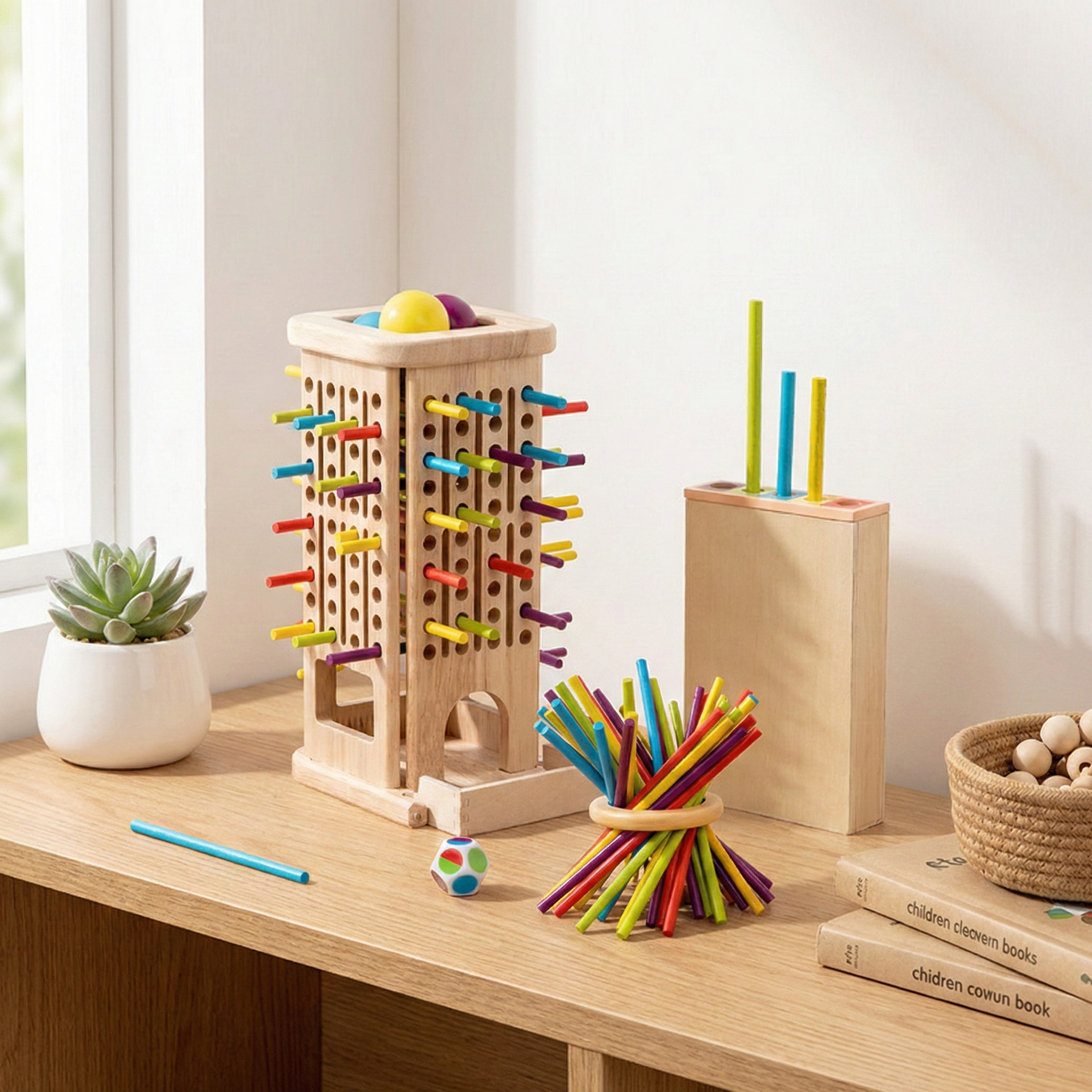 3-in-1 Montessori Wooden Stick Game - Family Fun Ages 3+