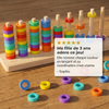 Rainbow Ring Toss Game Wooden - Hand-Eye Skills Ages 2-6