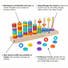 Rainbow Ring Toss Game Wooden - Hand-Eye Skills Ages 2-6