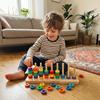 Rainbow Ring Toss Game Wooden - Hand-Eye Skills Ages 2-6