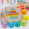 Wooden Bead Clip Puzzle Montessori Toy - Pattern Cards Ages 2-6