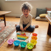 Wooden Bead Clip Puzzle Montessori Toy - Pattern Cards Ages 2-6