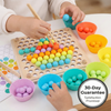 Wooden Bead Clip Puzzle Montessori Toy - Pattern Cards Ages 2-6