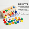 Montessori Shape Sorting Box - 25 Wooden Blocks Educational Toy