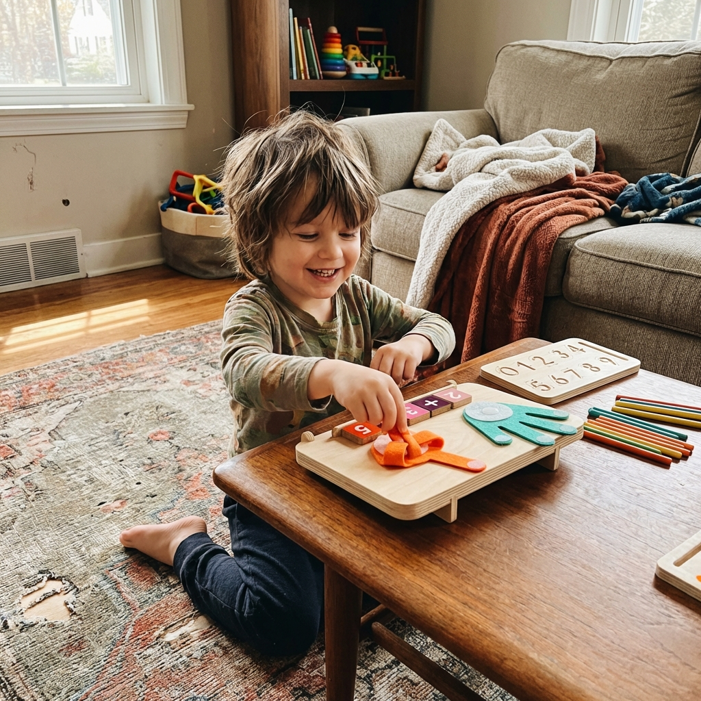 Double-Sided Montessori Math Board - Finger Counting & Number Tracing