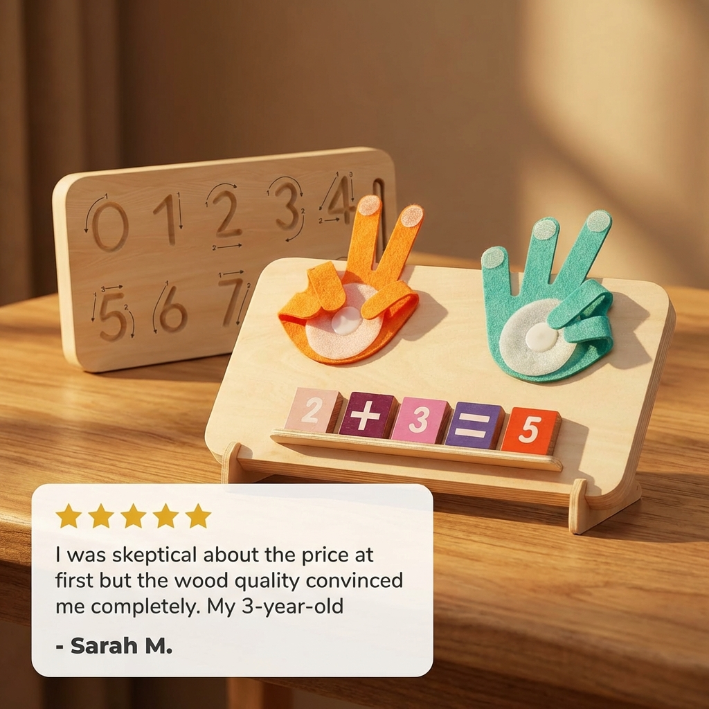 Double-Sided Montessori Math Board - Finger Counting & Number Tracing