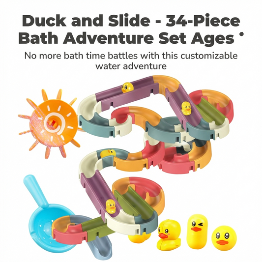 Duck and Slide - 34-Piece Bath Adventure Set Ages 3-5+