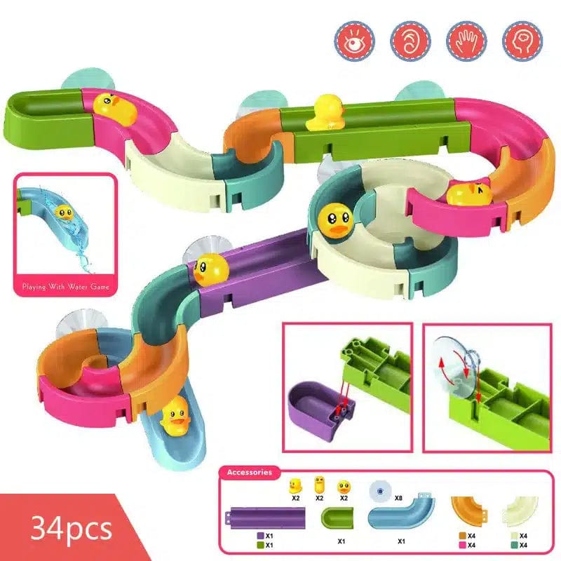 34Pcs Duck Suction Cup Slide Bath Toy