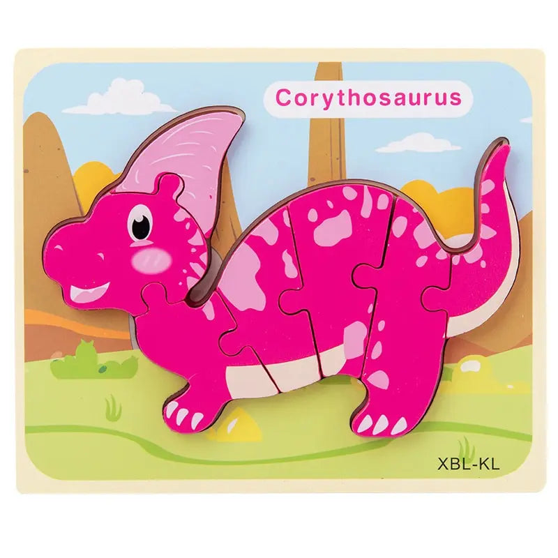 Corythosaurus 3D Cartoon Dinosaur Wooden Puzzle