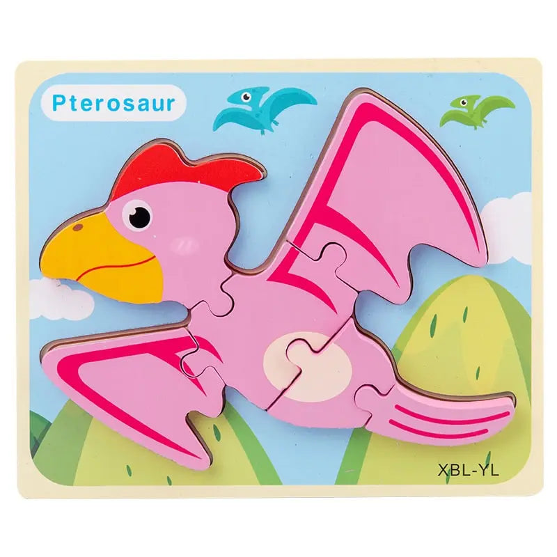 Pterodactyl 3D Cartoon Dinosaur Wooden Puzzle