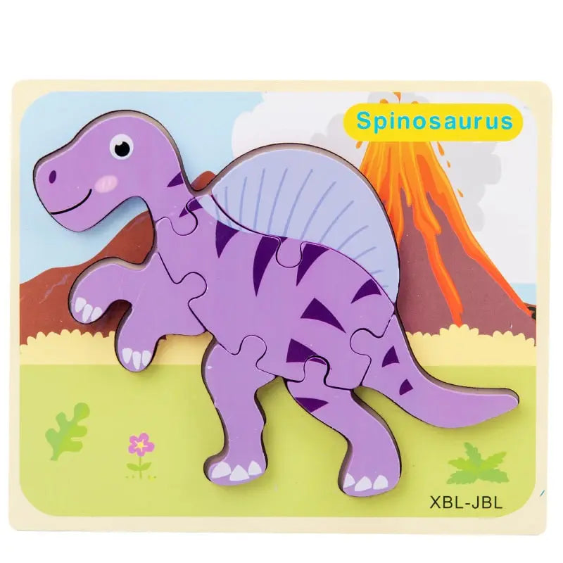 Spinosaurus 3D Cartoon Dinosaur Wooden Puzzle