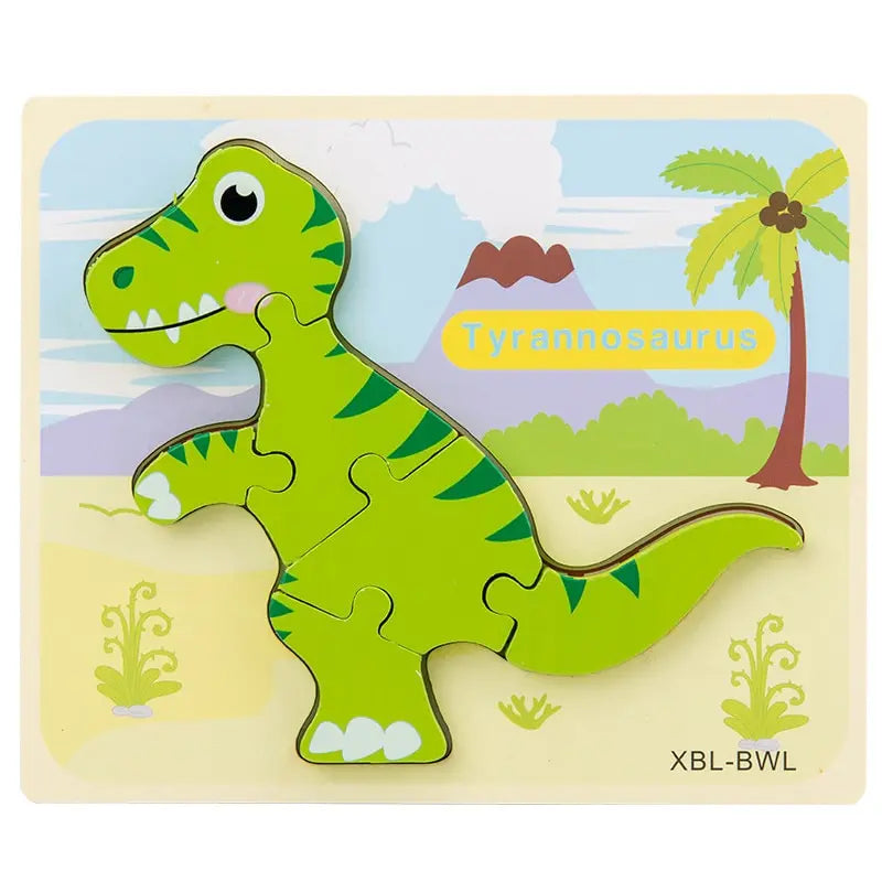 Tyrannosaurus 3D Cartoon Dinosaur Wooden Puzzle