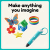 3D pen creations: butterfly, house, flower, star and bracelet