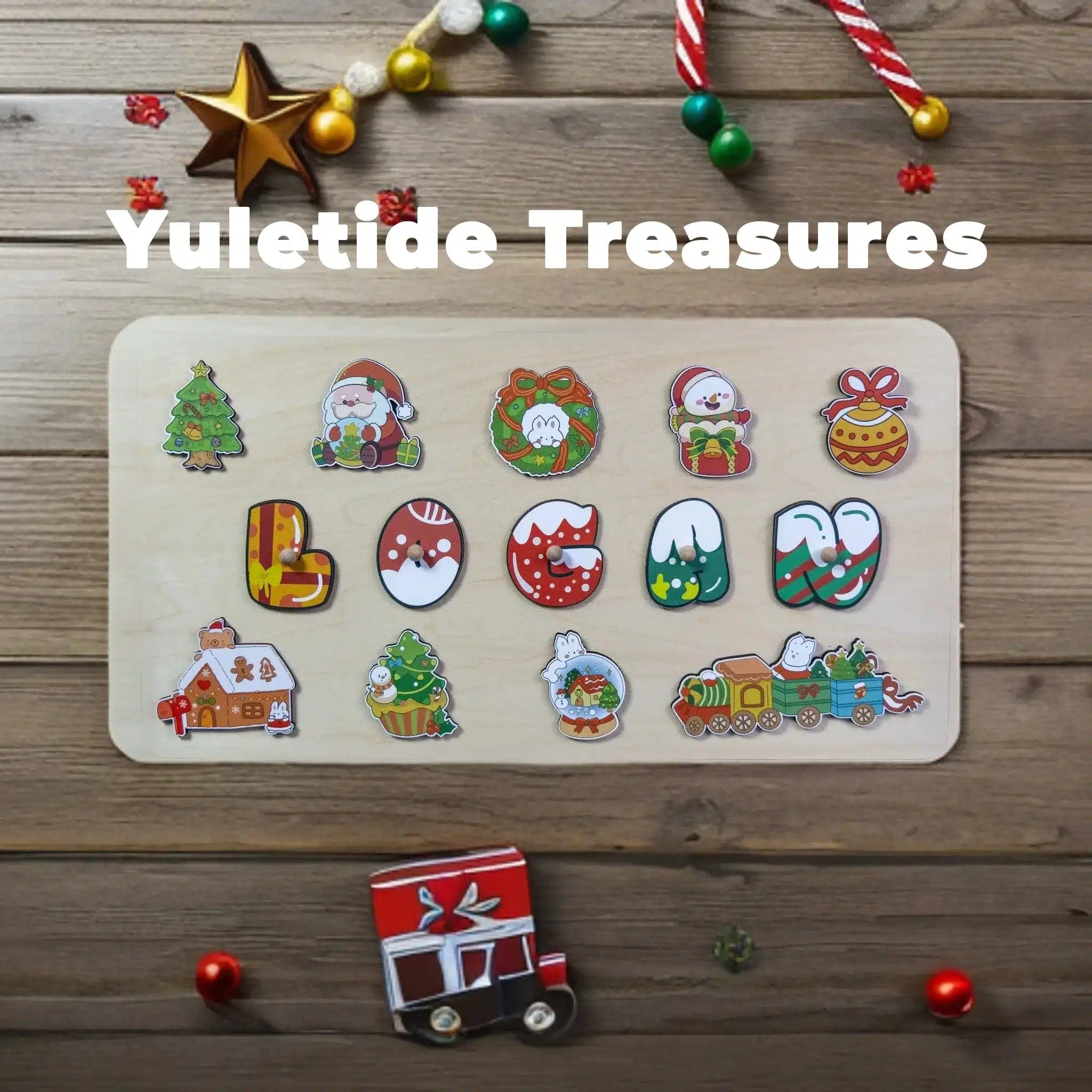 7 to 9 letters / Yuletide Treasures Personalized Christmas Puzzle for Kids