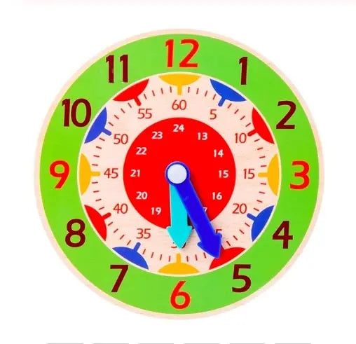 Green Colorful 24h Clock for Kids
