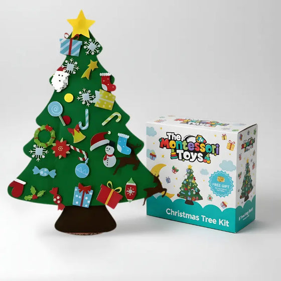 Felt Christmas Tree – 37in – 26 Decoration Pieces + GIFT