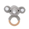 Elephant Knitted Animals Wooden Rattles