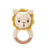 Lion Knitted Animals Wooden Rattles