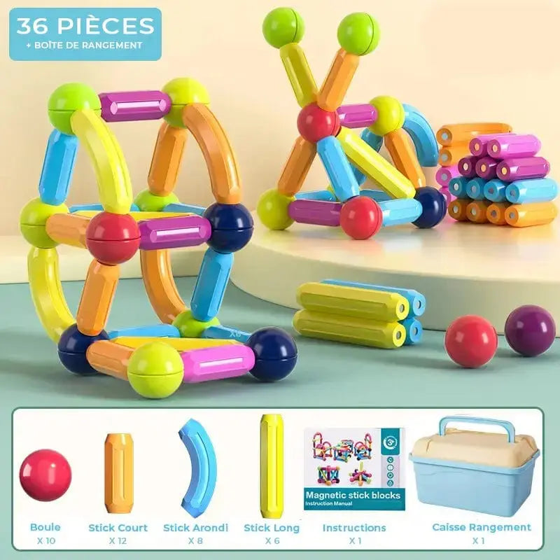 36 pièces Magnetic Construction Game for Kids