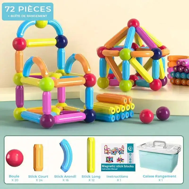 72 pièces Magnetic Construction Game for Kids