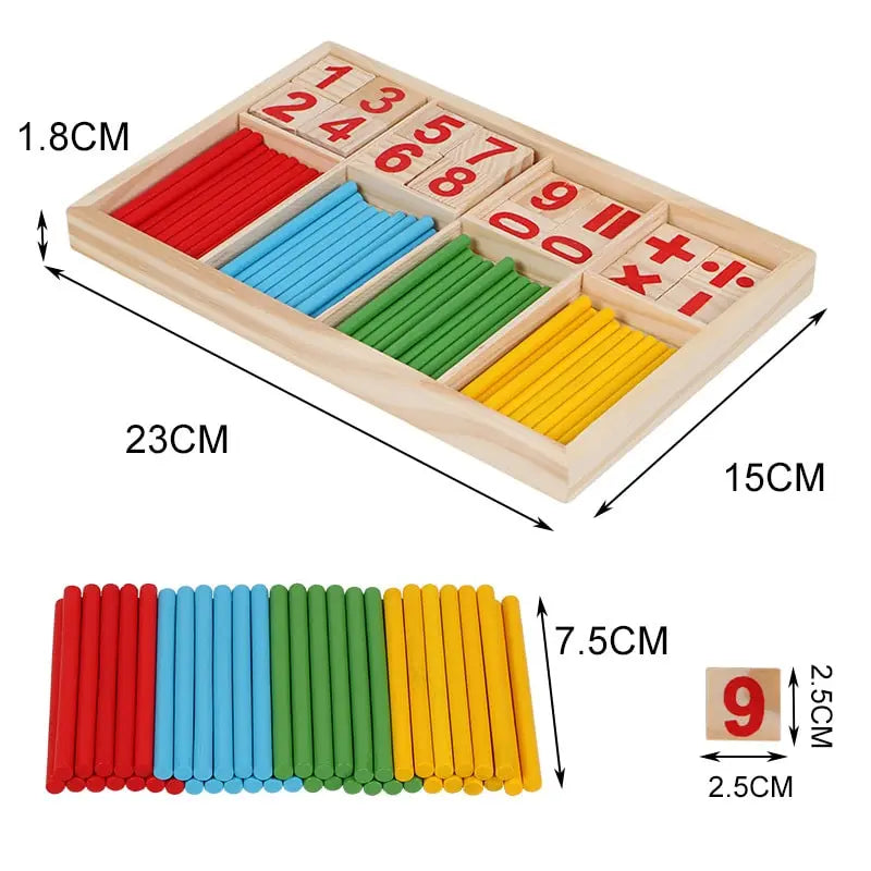 Math String Sticks Mathematics learning sticks - The Montessori Toys