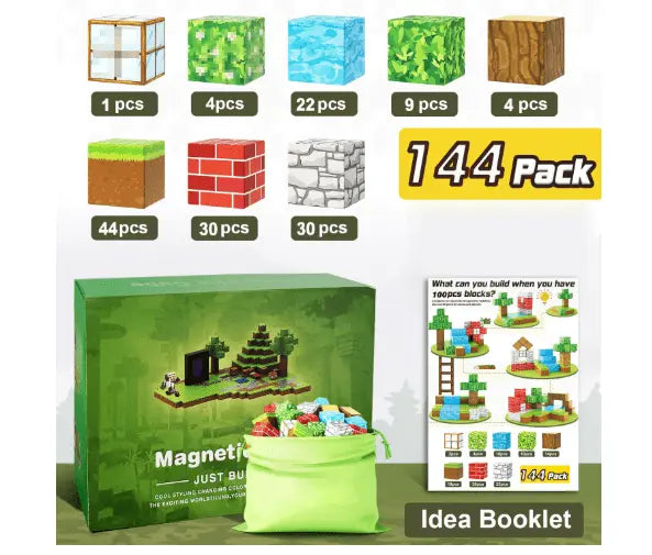 144 blocks Mine Blocks - Build a world - Magnets