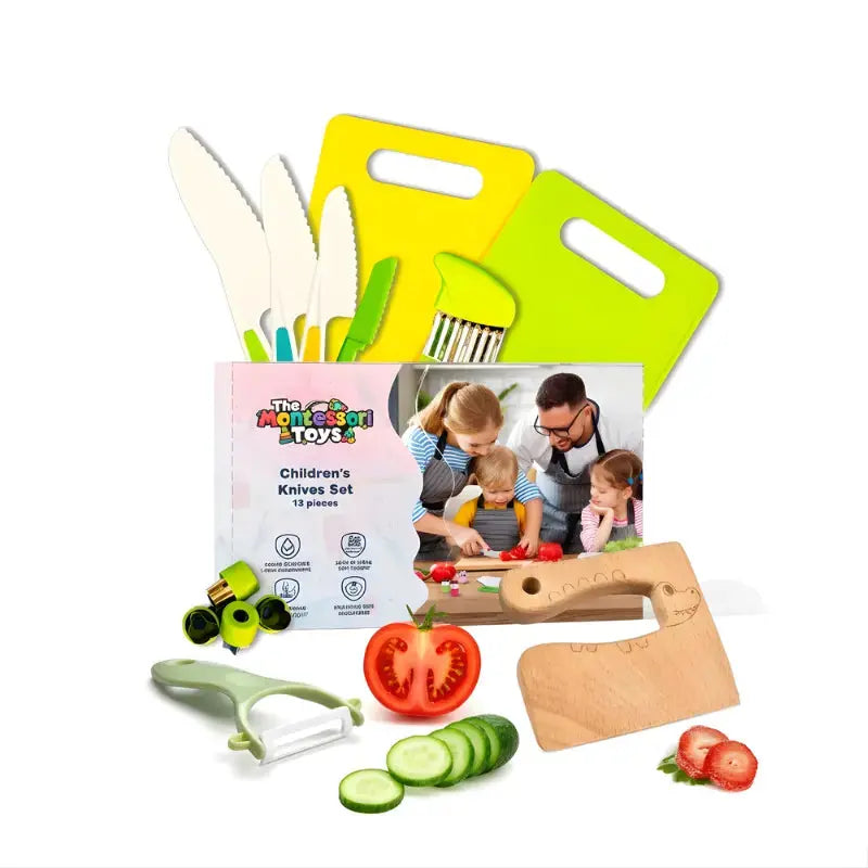 Montessori Kitchen Set for Kids (13 pcs) Make Cooking Fun, Safe & Easy! - TMT