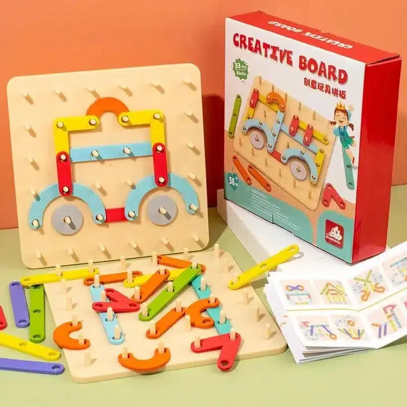 Montessori construction game with variable shapes - Image to copy