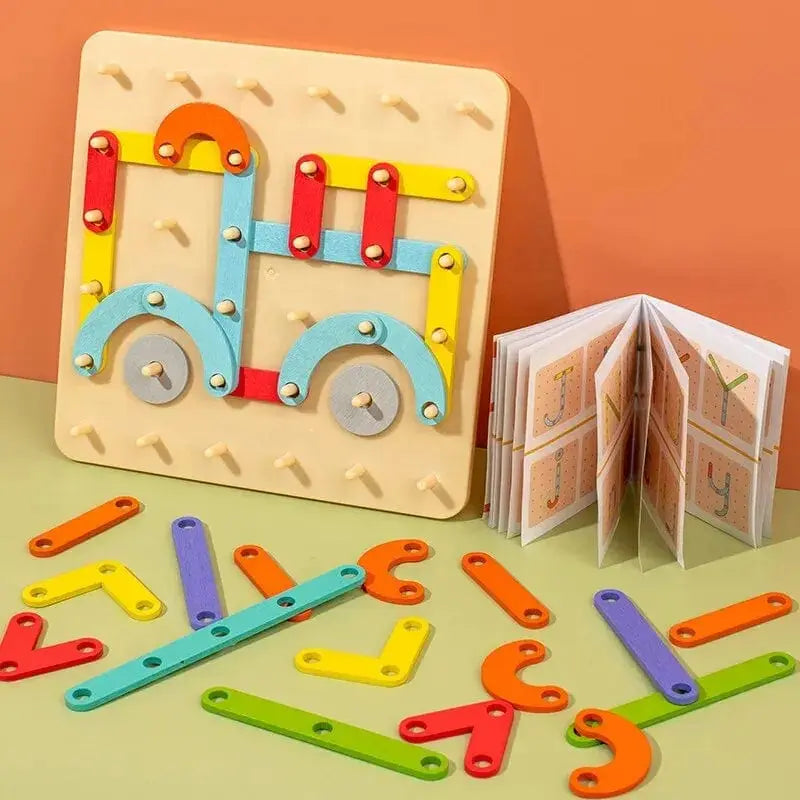 Montessori construction game with variable shapes - Image to copy