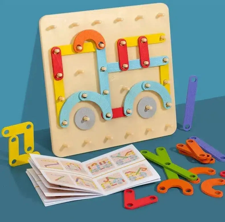 Montessori construction game with variable shapes - Image to copy