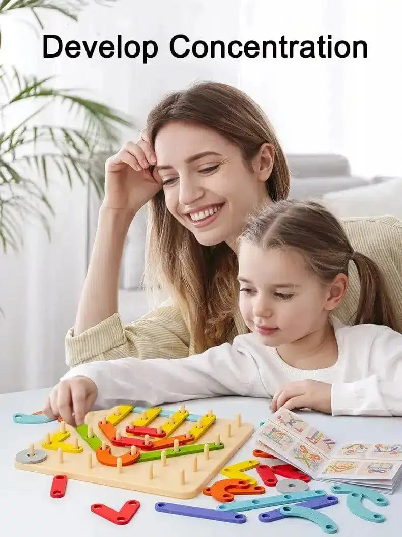 Montessori construction game with variable shapes - Image to copy