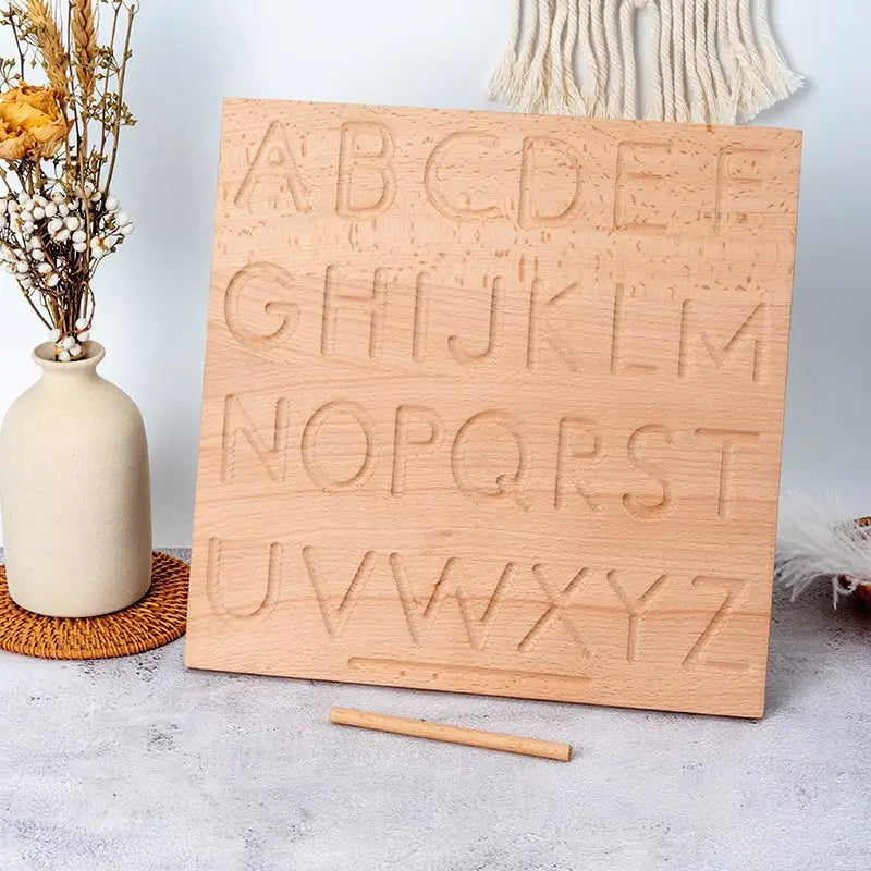 Montessori wooden letter tray