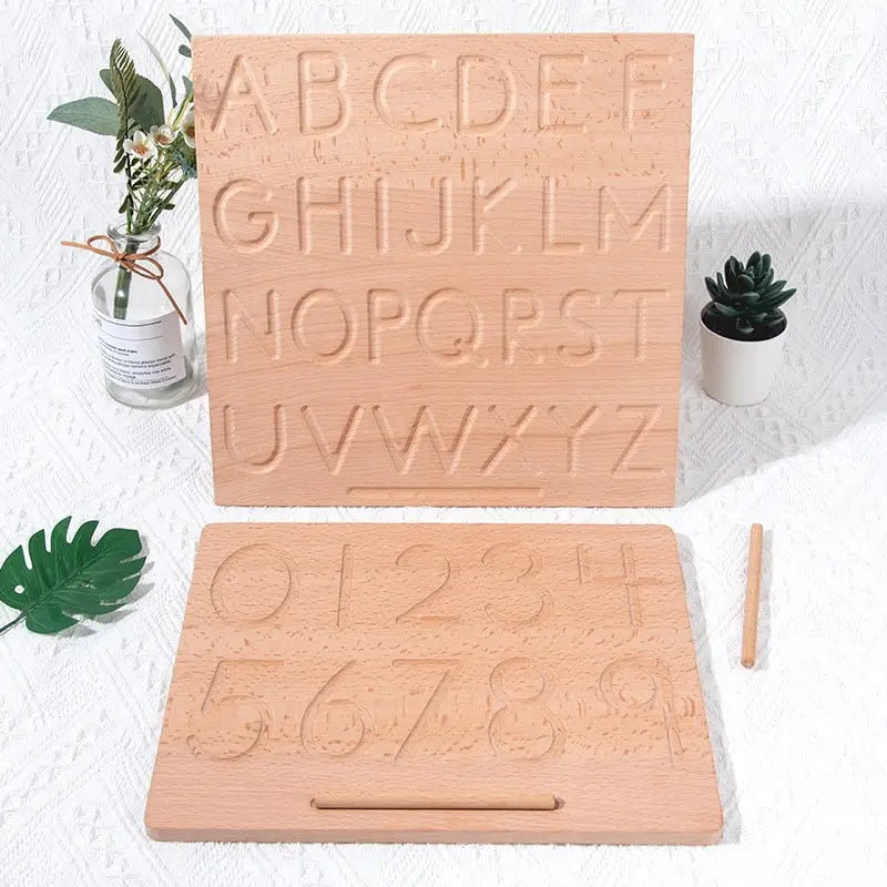 Montessori wooden letter tray