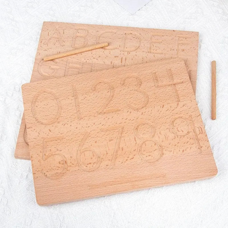 Montessori wooden letter tray