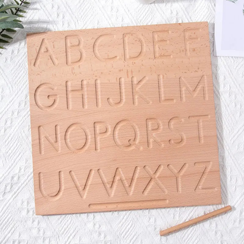 Montessori wooden letter tray