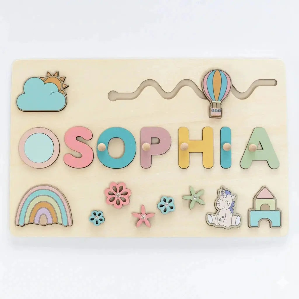 Rainbow Personalized Name Puzzle - Custom Made for Your Child