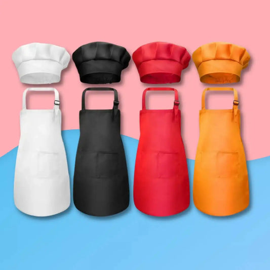 Kids Cooking Apron & Chef Hat Set