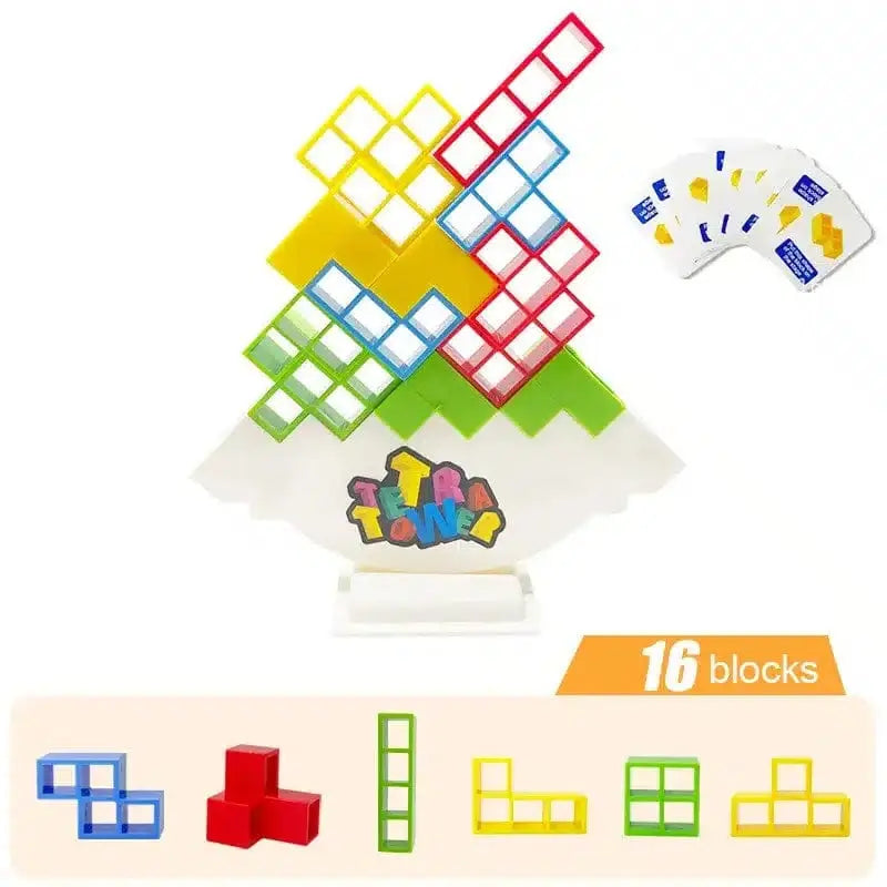 16 pieces with base Tour Tetra - Stacking Balance Game