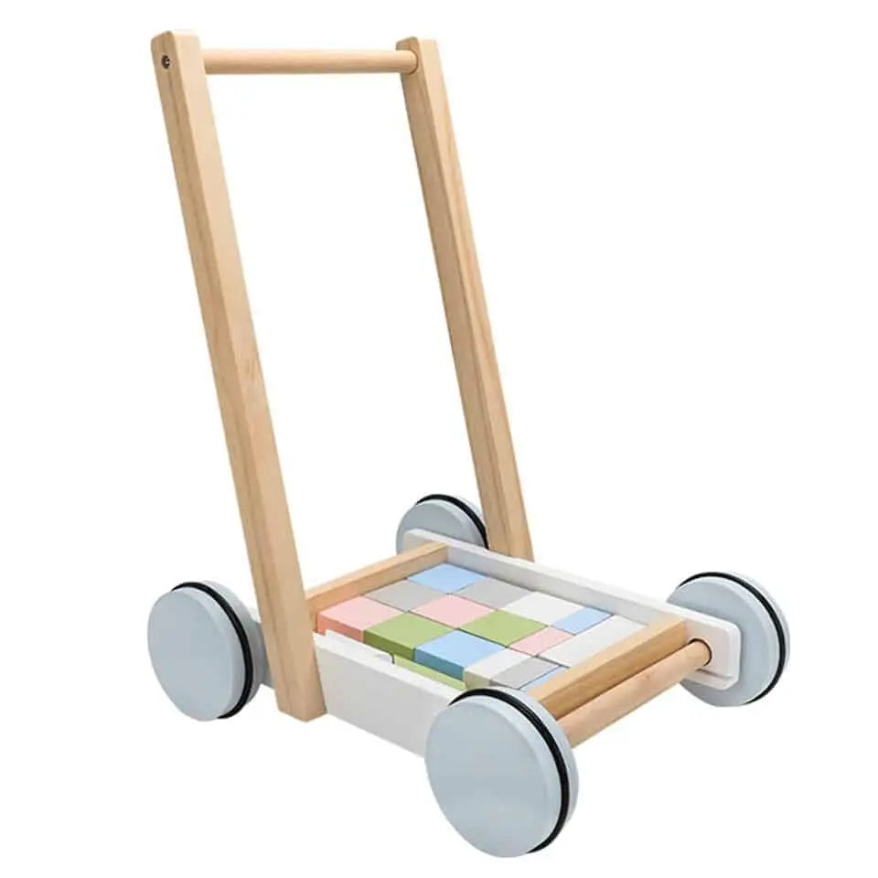 Walker Cart with Pastel Building Blocks