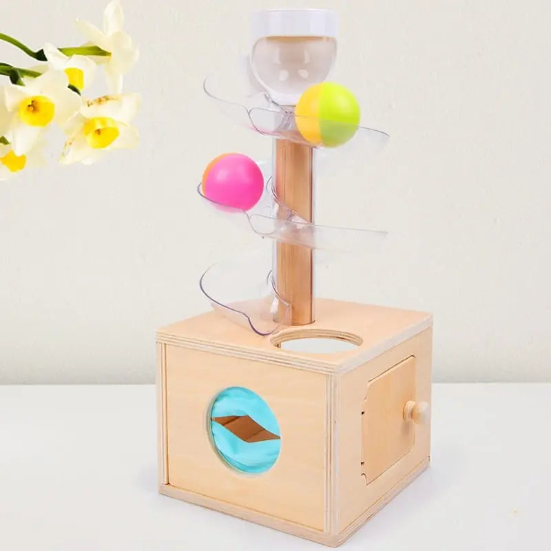 Wooden Box Object Permanence Slide 3 Exits