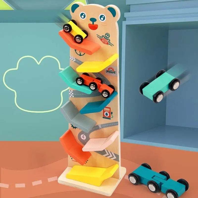 Wooden Car Ramp - Racing Track for Toddlers