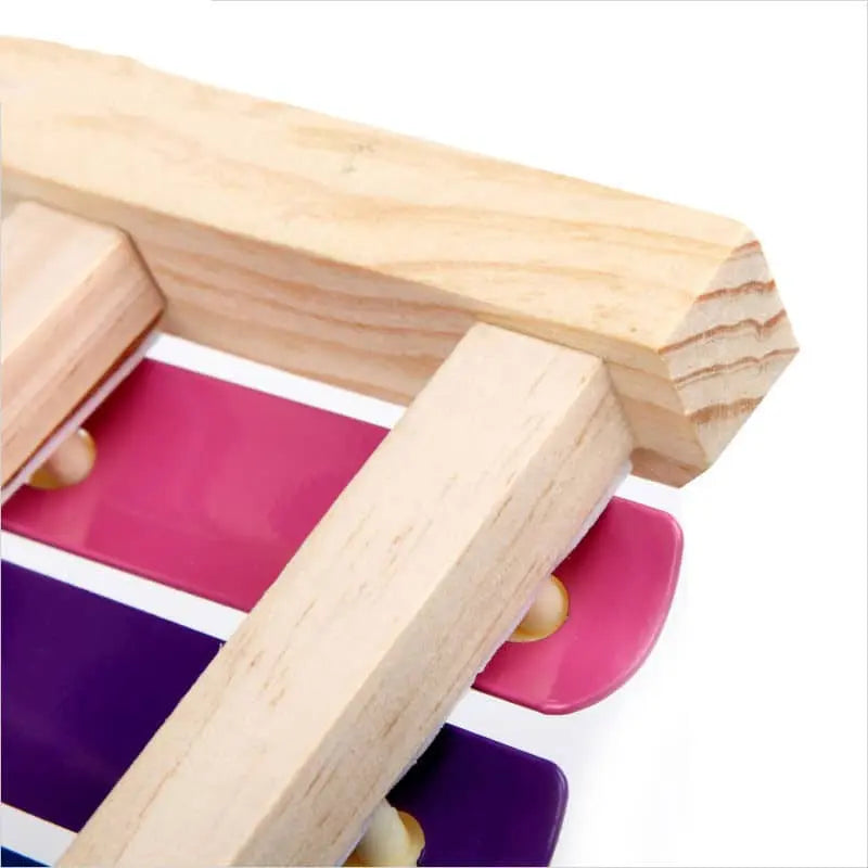 Wooden xylophone with colorful keys