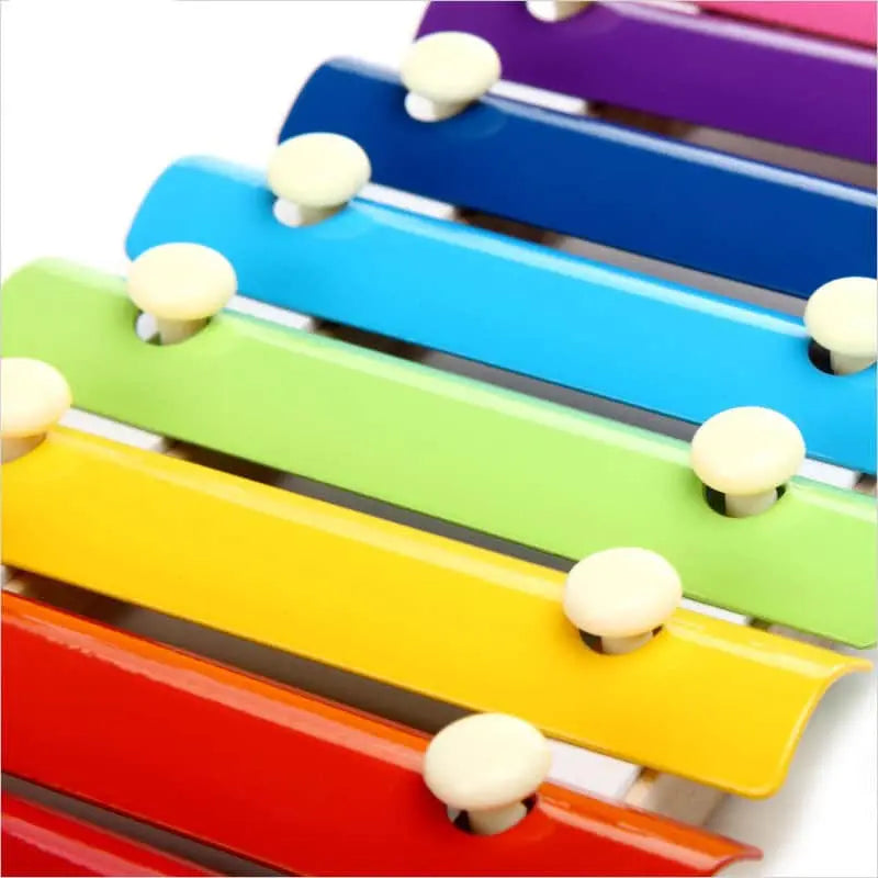 Wooden xylophone with colorful keys
