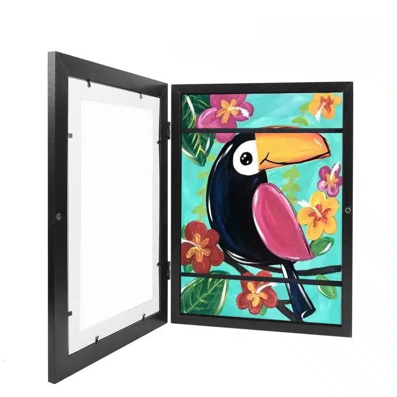 Black Frame Frame for children's drawings | Store and display 150 drawings | A4 size