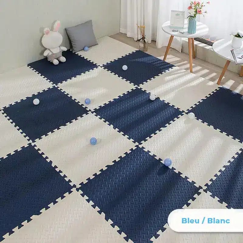 Blue-White / 24 pieces Thick Baby Play Mat with Two Colors