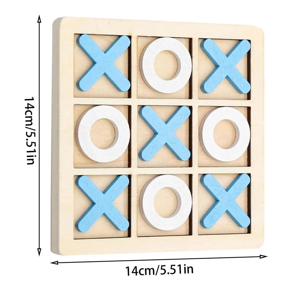 Blue Wooden Tic Tac Toe