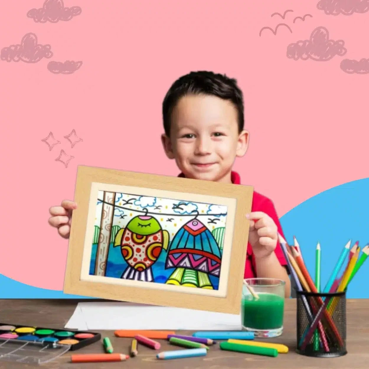 Children’s Artwork Frame | Store & Display Up to 150 Drawings